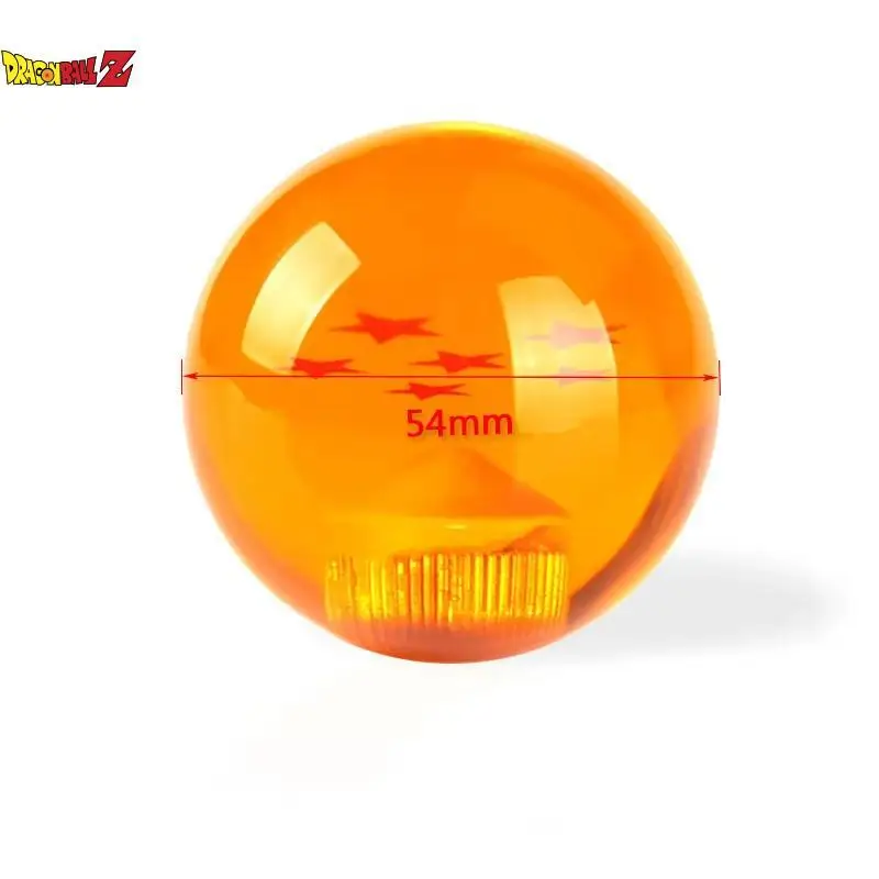 Dragon Ball 54Mm pommeau de levier de vitesse automatique tête acrylique cristal voiture Transmission manuelle levier de vitesse avec vis boule Orange 1-7 étoiles