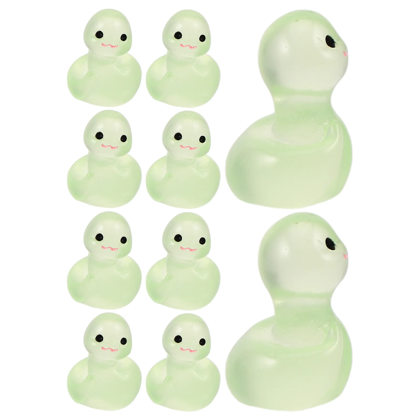

10pcs Mini Resin Figurines 2025 Year Of The Snake Chinese Zodiac Statues Glow In The Dark Car Dashboard Ornament Cute Miniature
