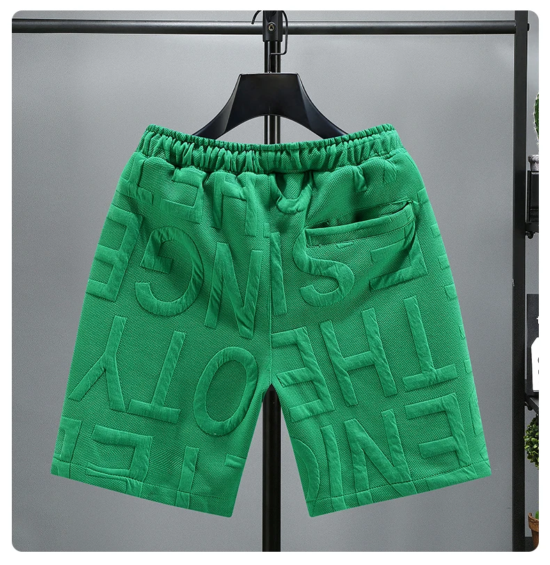 Letters Size 5XL 6XL 7XL Fashion New Knitted Shorts Men Comfortable Elastic Waist Clothing Male Breathable Short Trousers