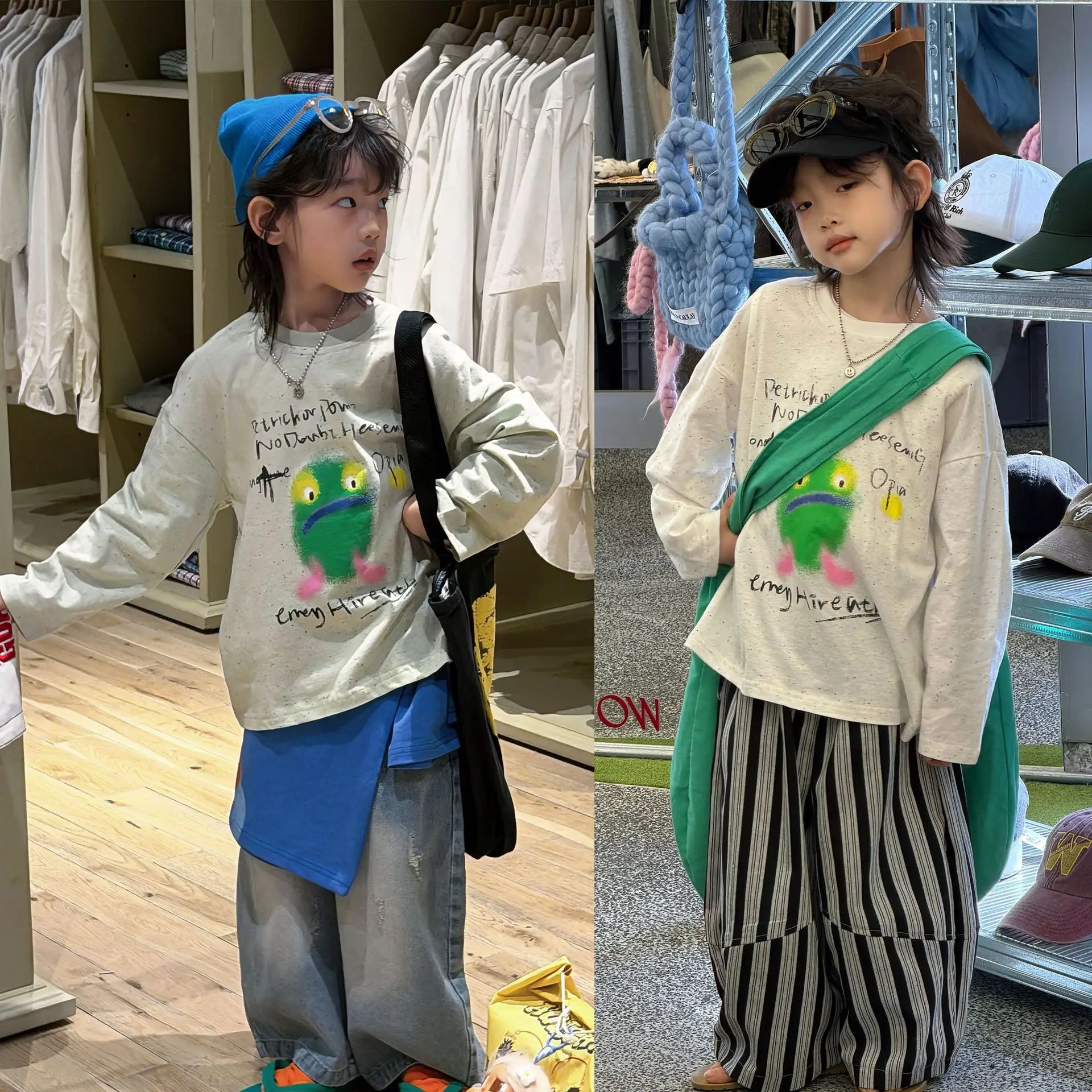 

Children Clothes Kids Casual T Shirt Spring 2026 New Cute Graffiti Cartoon Printed Loose Long-sleeved T-shirt Boys Casual Top