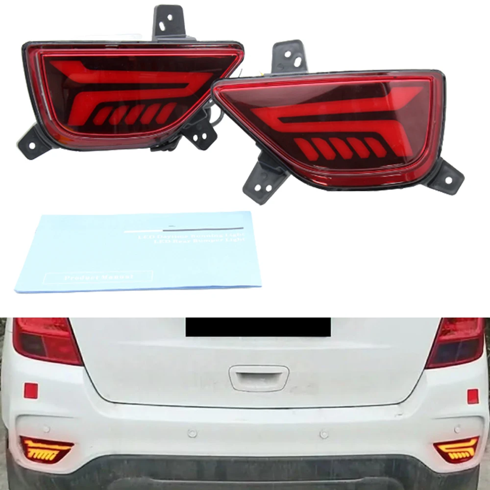 

2pcs For Chevrolet Trax 2017 2018 2019 2020 2021 2022 Rear Bumper Reflector LED Lights Turning Signal Light Brake Lamp