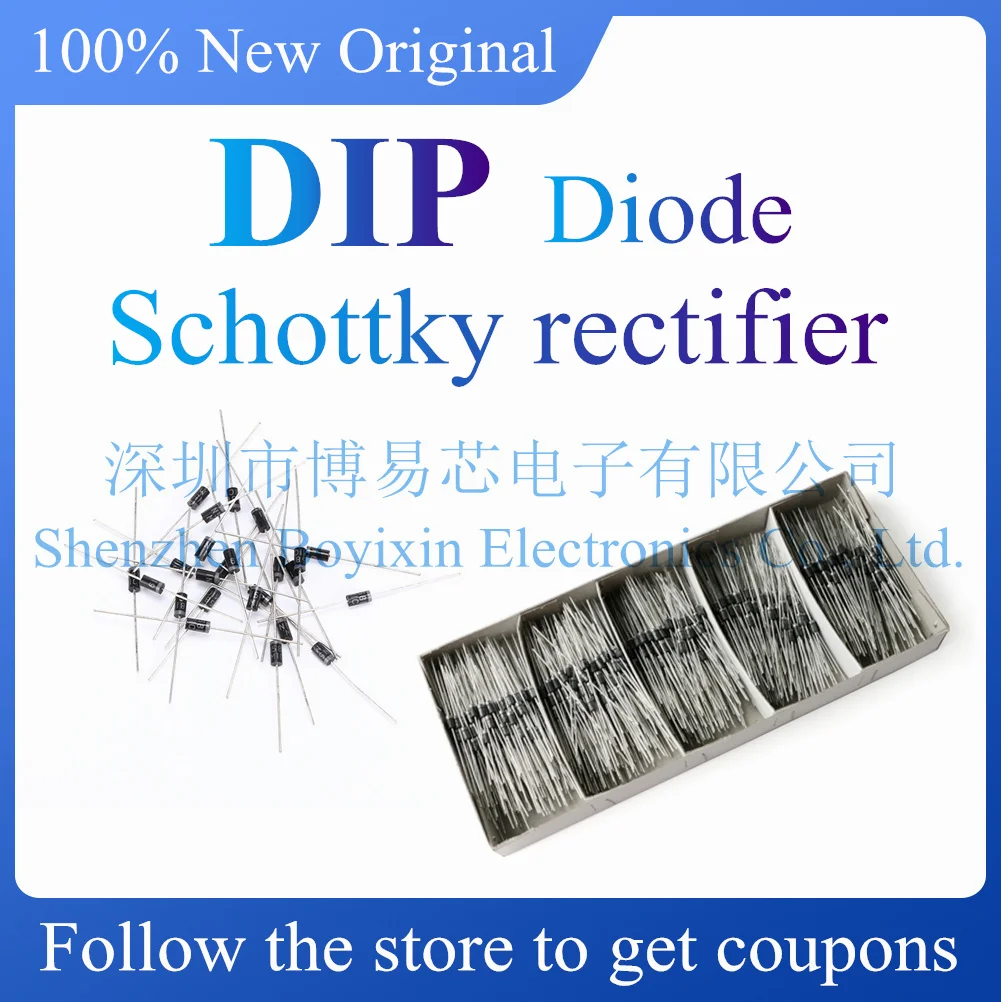 Diodo rectificador Schottky, 1N5817, 1N5819, 1N5399, 1N4937, 1N4004, 1N4001, 1N4007, UF4007, HER107, FR207, FR157, FR107, RL207, DO-41, 100 piezas