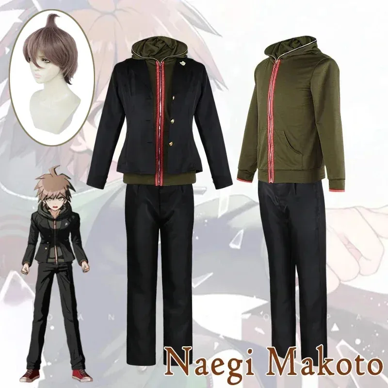 

DY2025Naegi Makoto Cosplay Costume Anime Super Danganronpa Uniform for Men Halloween Party Outfits HighQuality Fabric Sets Custo