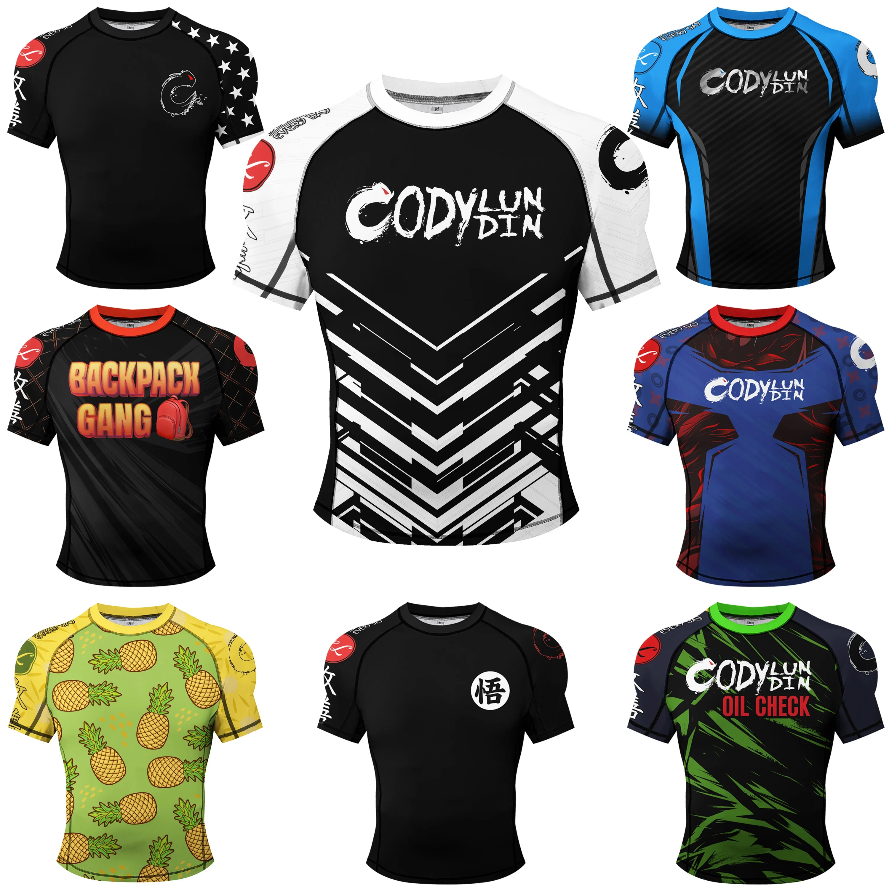 

3D Printed Plus-size Men Compression T-shirt Sports Quick-drying Breathable Outdoor Fitness Guard Boxing Jiu-jitsu Short Sleeve