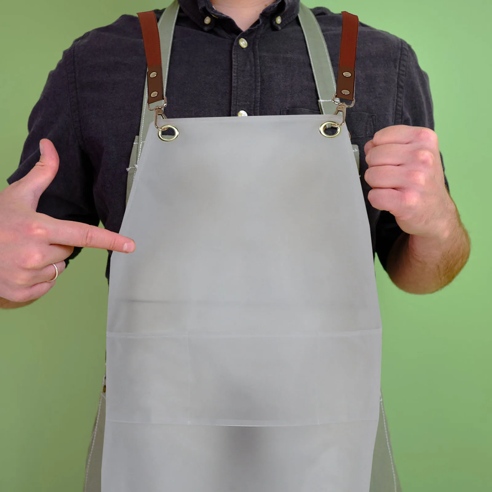 

Waterproof Oil Proof Apron Transparent White Adjustable Strap for Painting Cooking Crafting Protect Clothes from Stains and