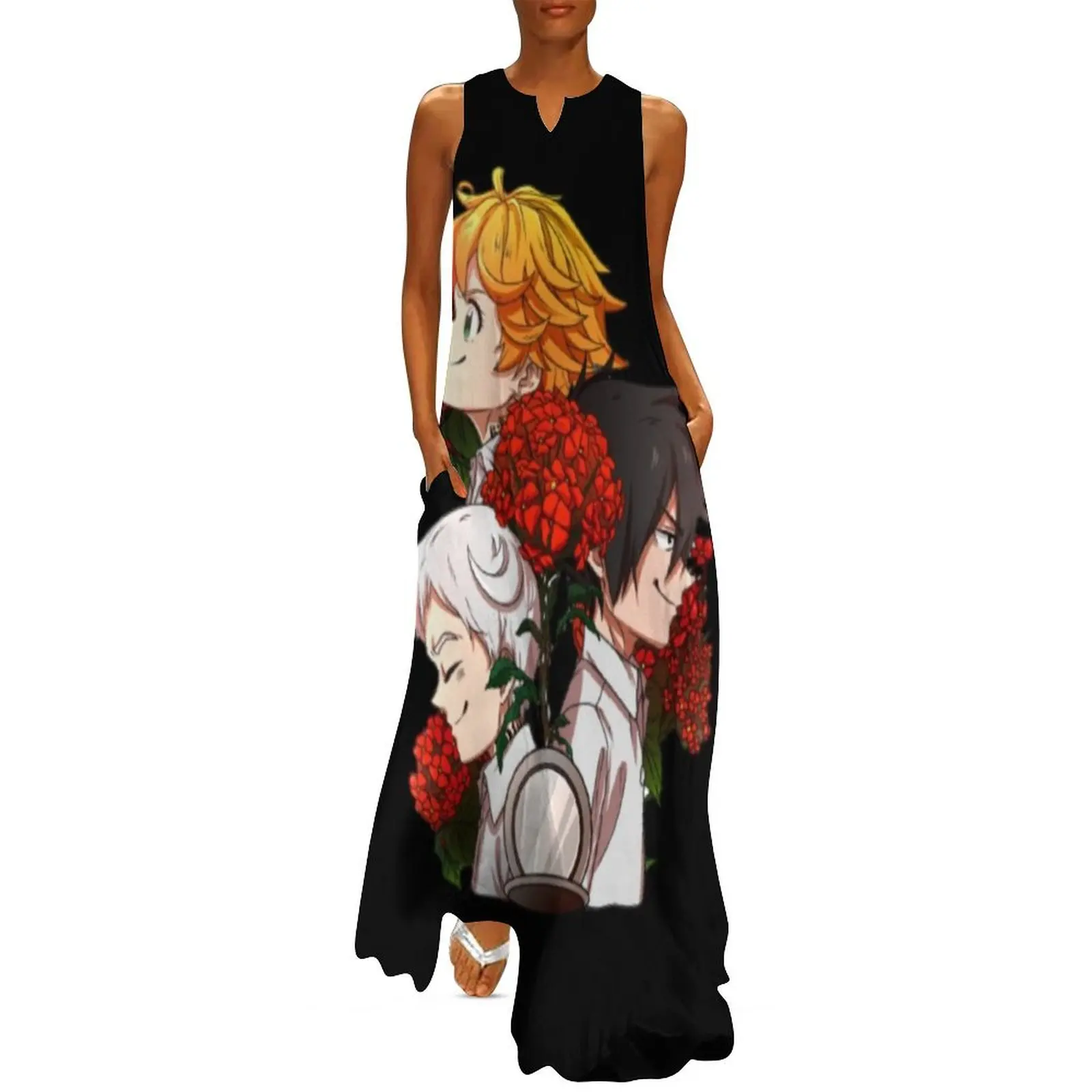 

The promised neverland norman, ray, and emma. Long Dress Elegant gowns Women's summer skirt