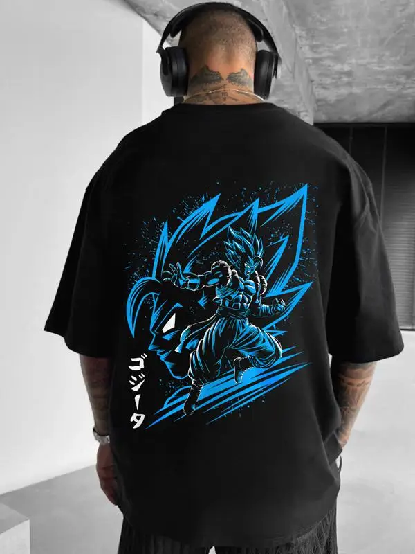 

American Street Heavy 240g Pure Cotton Dragon Ball Super Printing T-shirt Men's and Women's Summer Loose Couple Short Sleeves