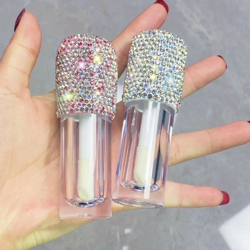 6 ml funkelnde Strass leere klare Lipgloss-Behälter Füllflasche Reise tragbare kosmetische Lippenbalsam leere Vorratsdose