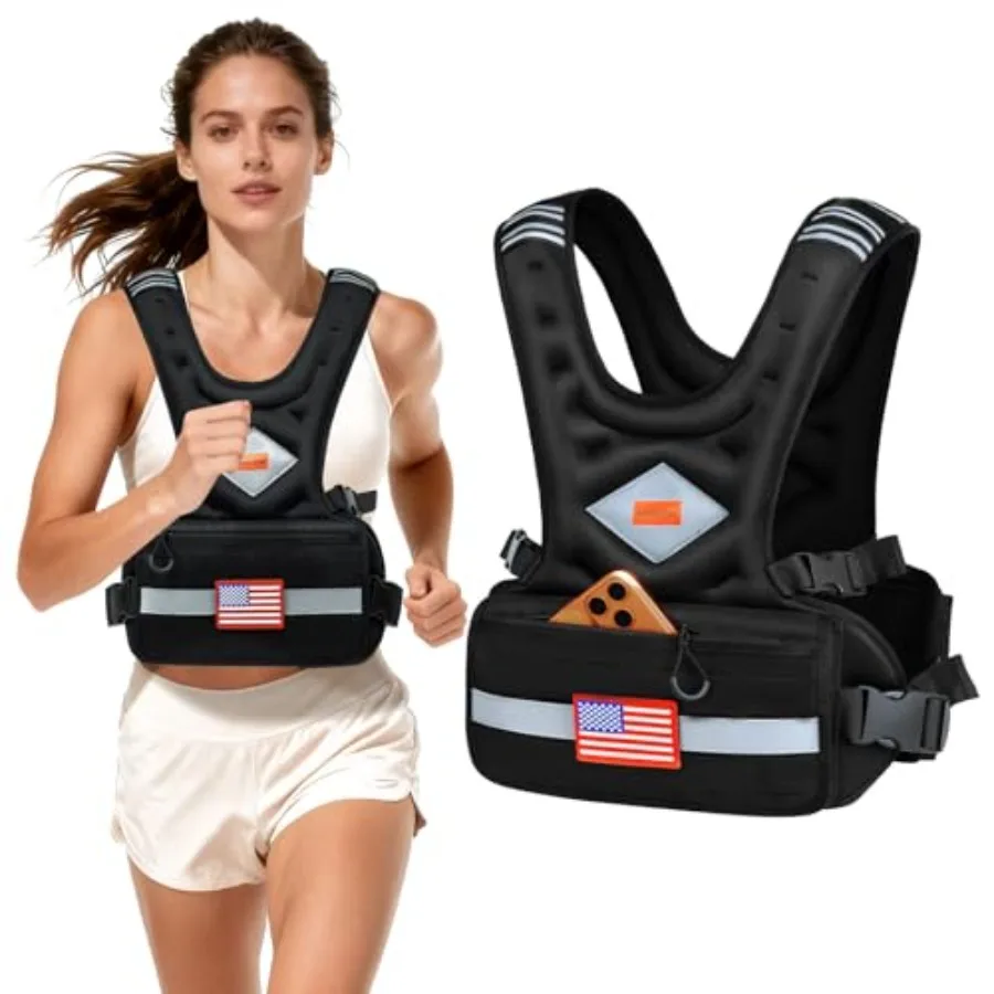 

Weighted Vest Woman and Men// Adjustable weighted Vest With Pockets and Reflective Strips for Walking Running Hiking Rucking Wo