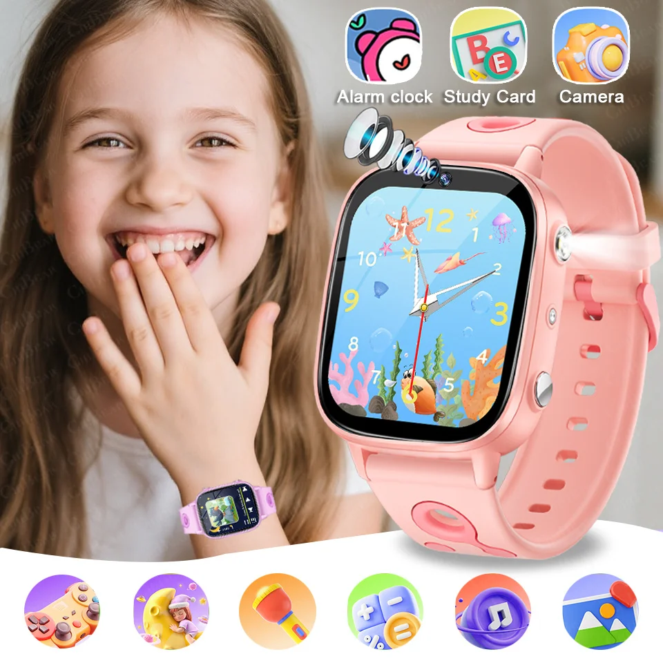 

Kids Smart Watches With Camera Music Video Player Flashlight Pedometer Children's Smartwatch Game Digital Watch Boys Girls Gift