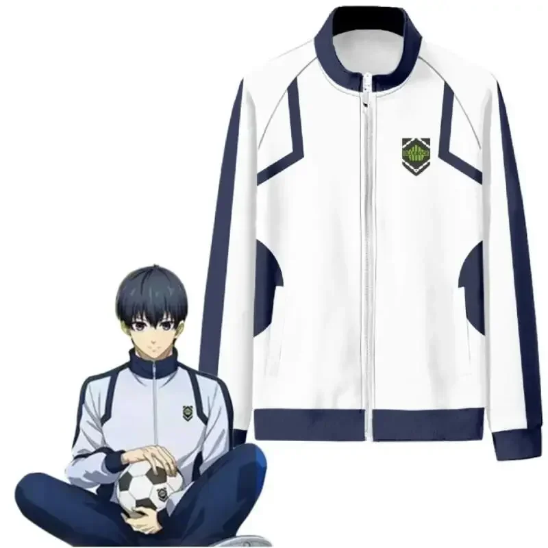 

Anime Protagonist Reo Nagi Bachira Isagi Chigiri Role-playing Costume Men Women Blue Lock Campus Blue White Uniform Zip-up Coat