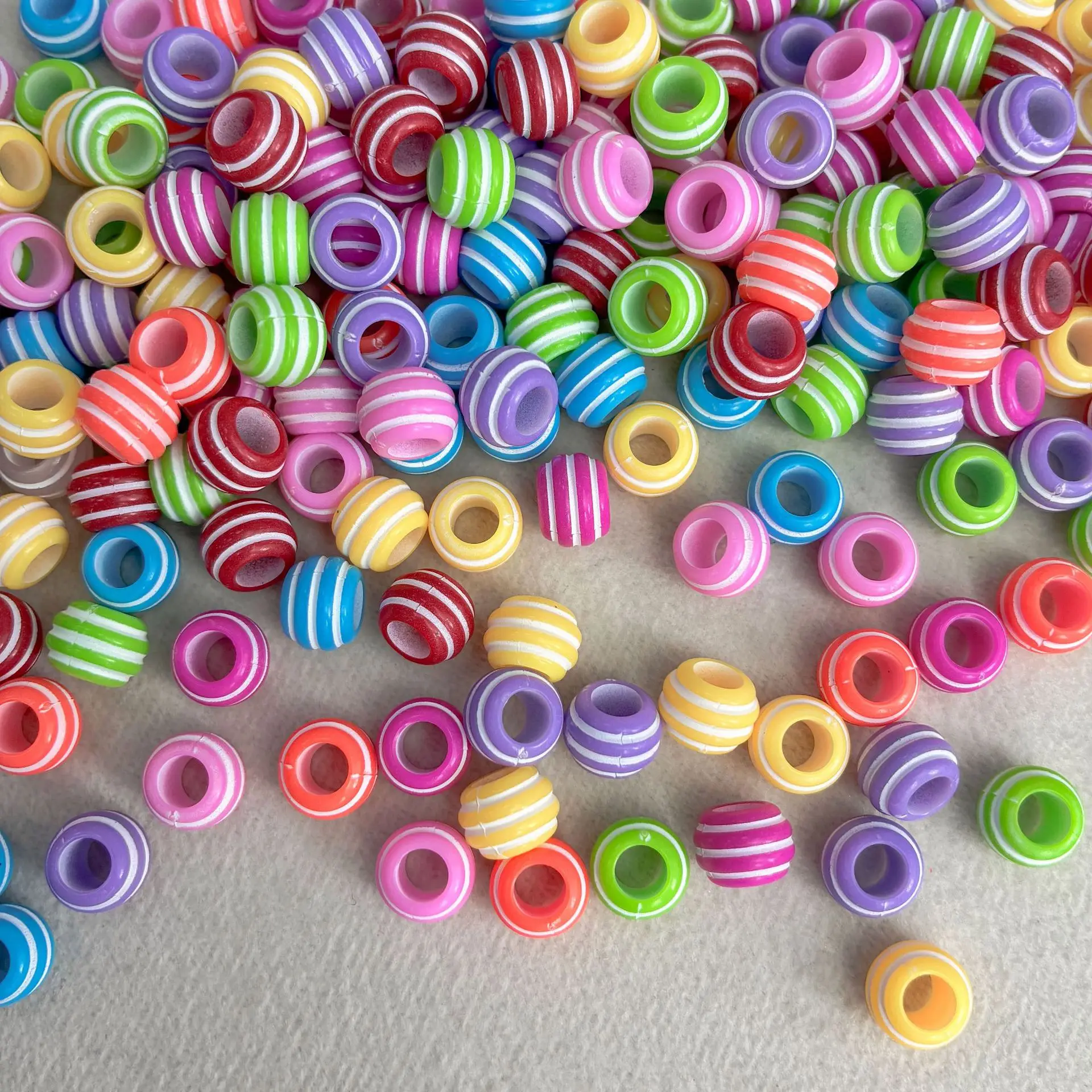 30/50/100Pcs, 7*7*10mm, Large Pore Beads, Striped Plants, DIY, Beads, Jewelry Accessories, Jewelry Making Supplies