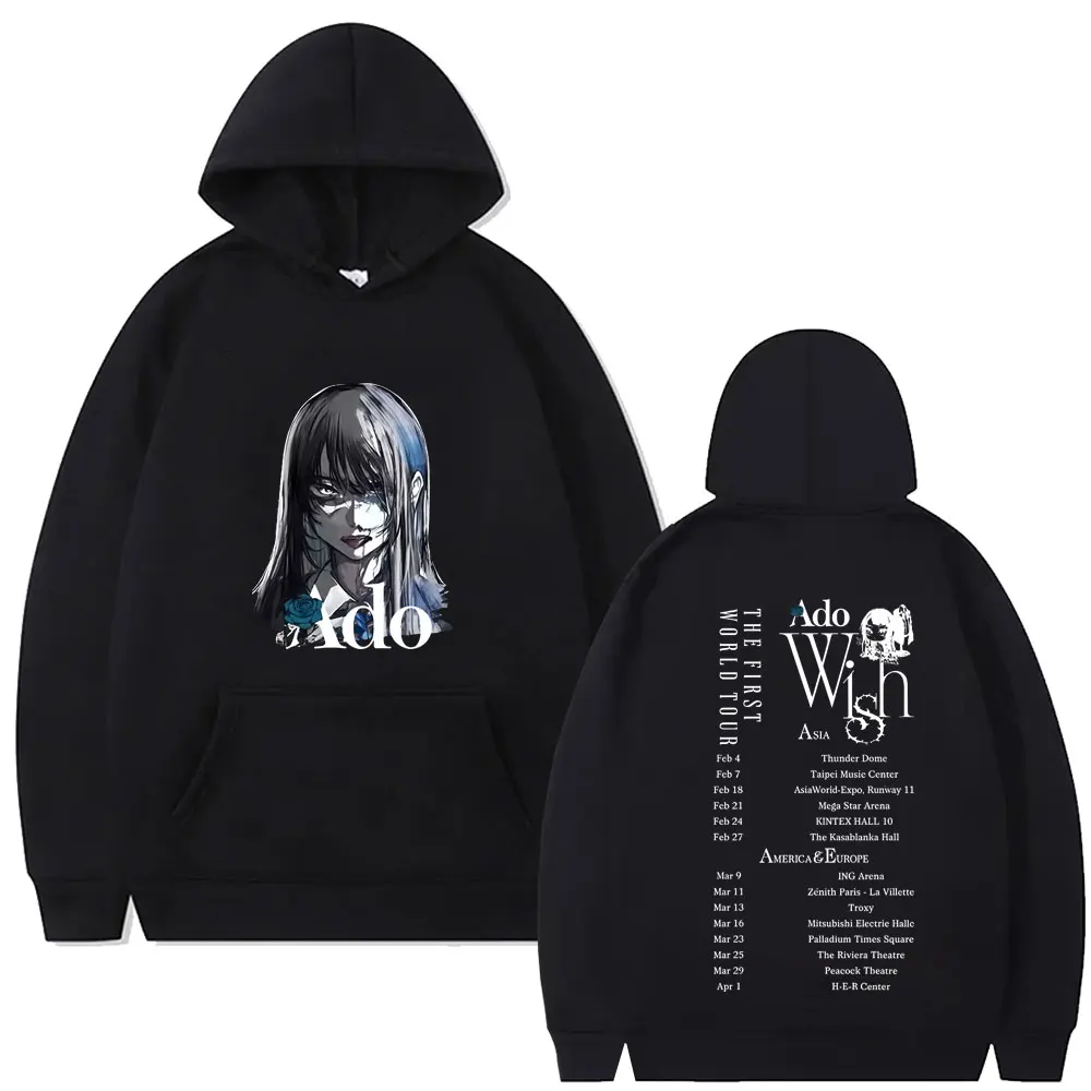 

Ado World Tour 2025 Hibana hoodie Men Women Fashion Japanese Style sweatshirt Male vintage casual fleece cotton pullover hoodies