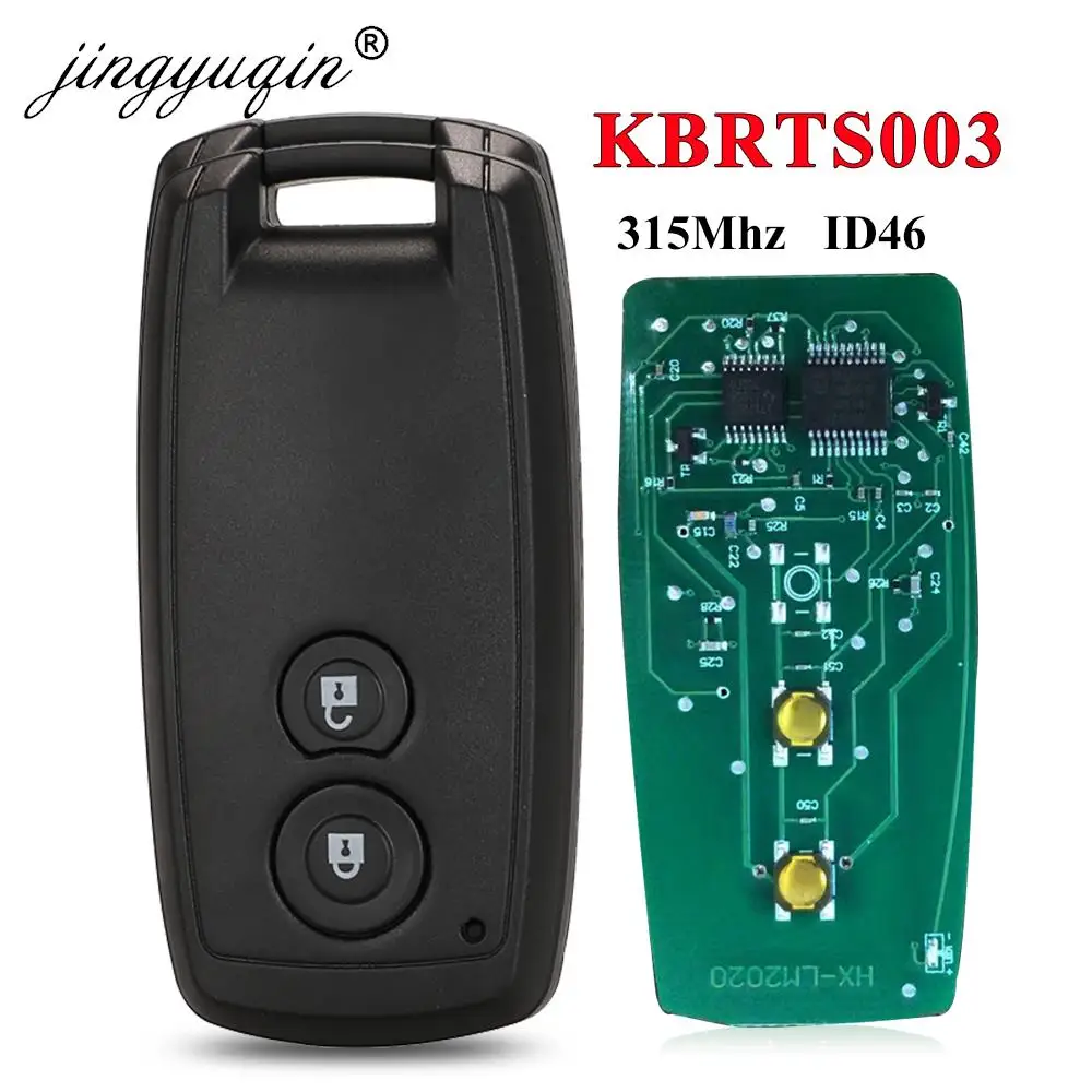 Jingyuqin sans clé aller entrée carte à puce clé à distance 2 boutons 315 MHZ ID46 puce pour Suzuki Swift SX4 Grand Vitara KBRTS003