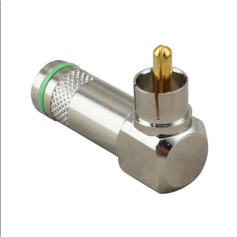 1PC P737 L-Type RCA Right Angle Connector 90-Degree Elbow Solder Free Lotus Plug AV Color Difference Line Audio