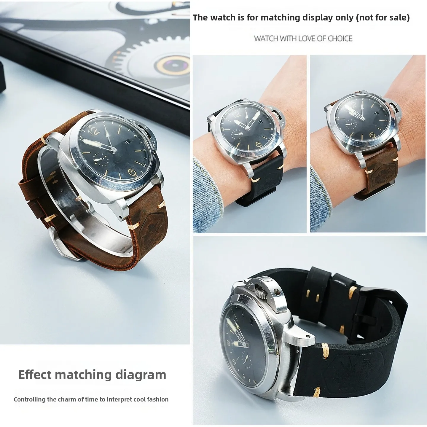 Ремешок для часов из воловьей кожи 22 мм 24 мм для Panerai Breitling Tudor, мягкий кожаный ремешок в стиле ретро, мужской сменный браслет, аксессуары для браслета