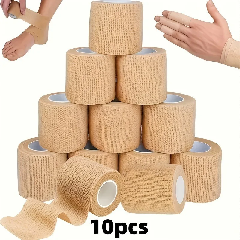 10 Rolls Self-Adhesive Elastic adhesive Bandage, Breathable  Wrap Tape, Sports Protective Bandage For Finger Wrist Ankle