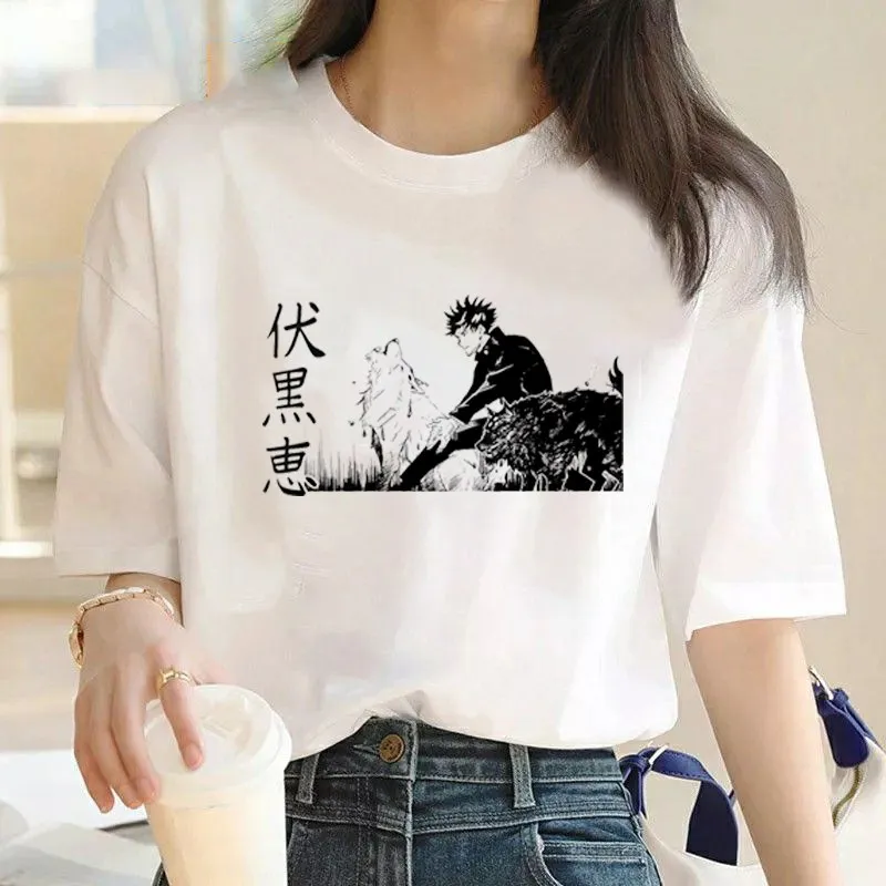 Japanese Fashion Brand Loose Anime Anime Mantra Back To Battle with Wutiaowu Printing New Men's and Women's Loose New T-shirt