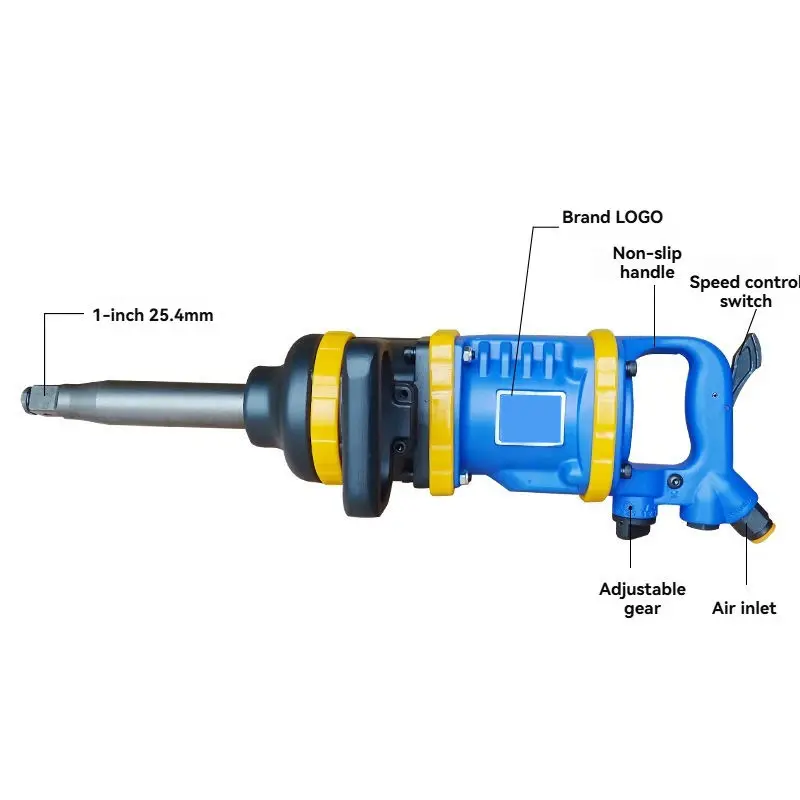 

Power 1 Inch Wind Cannon Machine Wheel Disassembly Pneumatic Impact Wrench 1 Inch Square Drive Maximum Torque 11000N.m