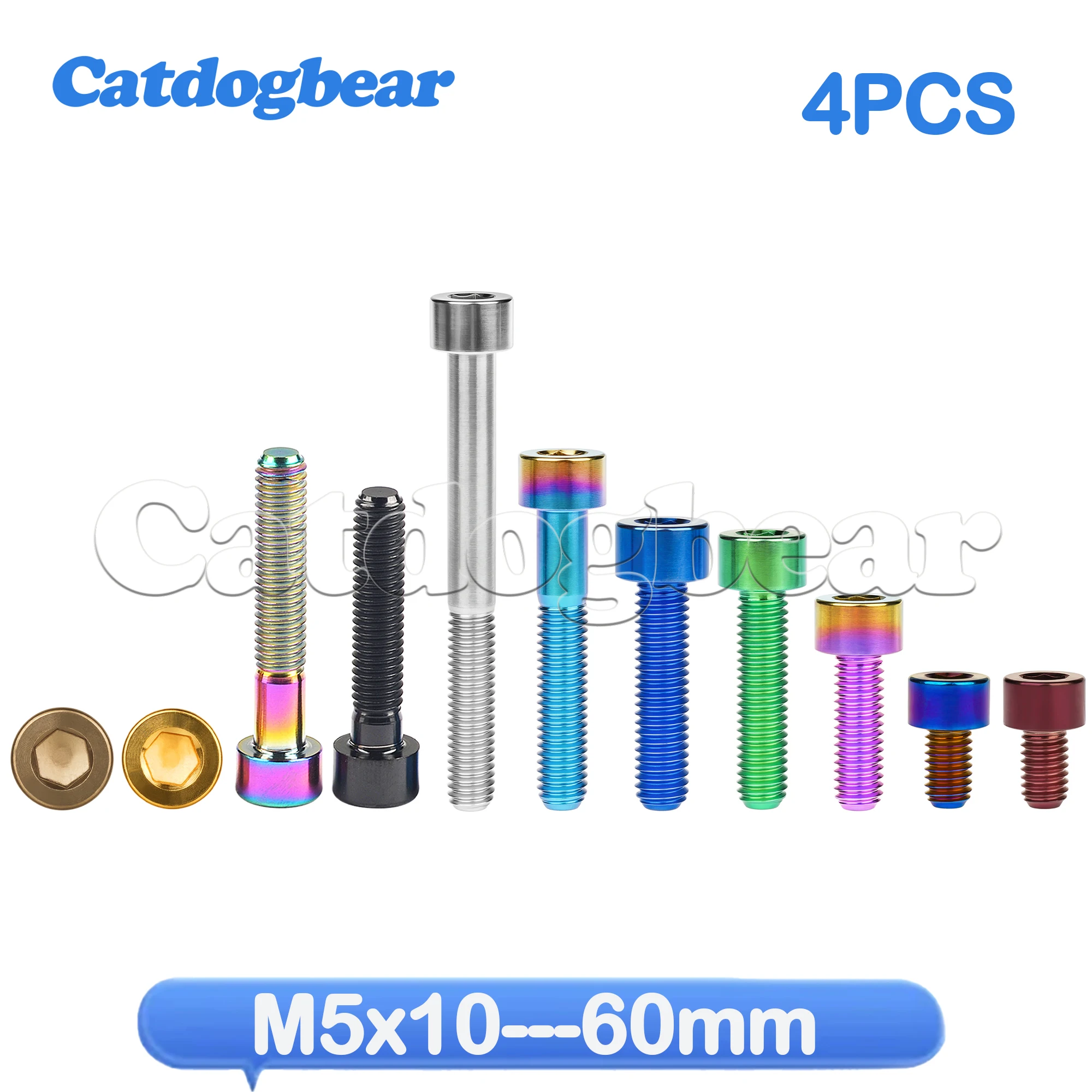 parafusos-de-titanio-catdogbear-4pcs-m5x10-12-16-18-20-23-25-30-35-40-45-50-55-60-mm-com-cabeca-allen-para-disco-de-bicicleta