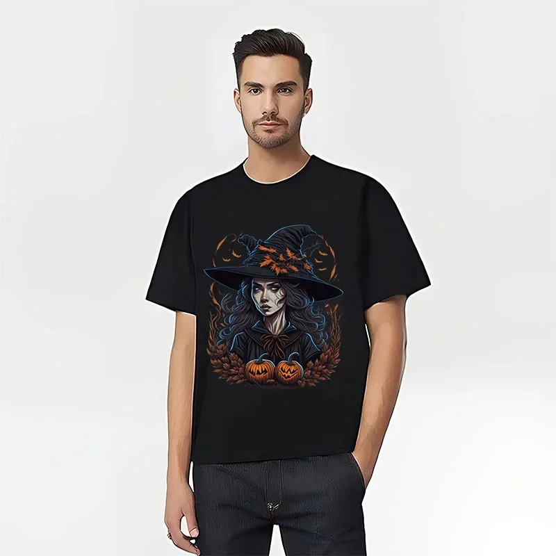 Easter Witch print men's short sleeve T-shirt Cool atmosphere luxury design oversized T-shirt loose clothing everyday top