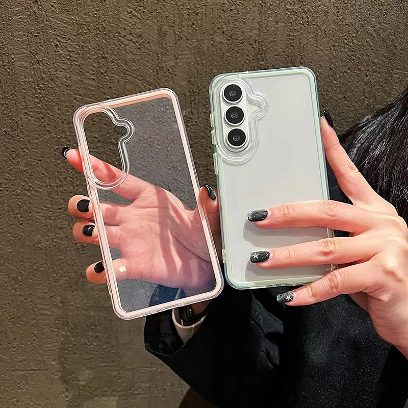 Luxury Candy Color Frame Phone Case For Samsung Galaxy A57 A15 A53 A17 4G A54 A55 A16 5G S22 S23 Plus S26 Ultra S25 S24 Cover
