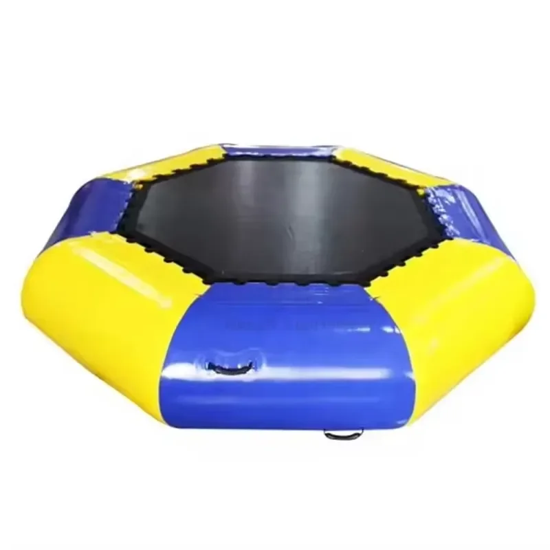 Popular PVC Inflatable Floating Water Trampoline with Slide Customizable Colors & Logo for Water Park & Amusement Park Use