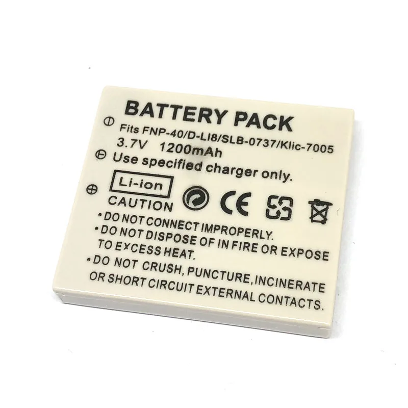 FNP40 NP 40 Battery for FUJIFILM NP-40 NP-40N KODAK KLIC-7005 PENTAX D-LI8 D-Li85 SAMSUN SLB-0737 SLB-0837 BENQ DLI-102