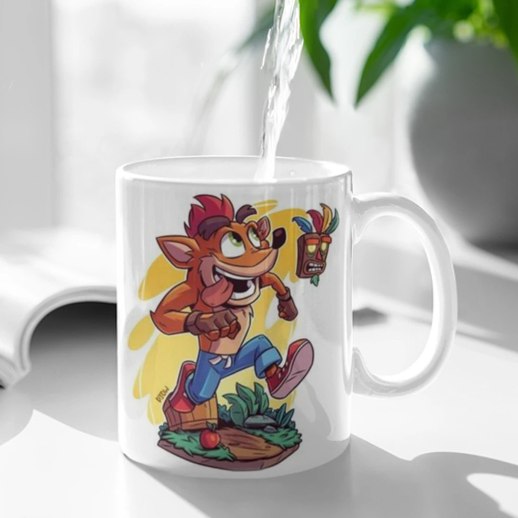 C_CrashS_B- Bandicoot Game Coffee Milk Cup Mocha  Mug Kawaii Cups Original Mugs 11oz