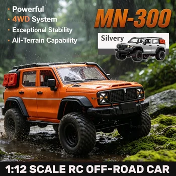 Model terenowy RC Crawler MN-300 w skali 1:12 – samochód terenowy 4x4 z pilotem 2,4 GHz, model MN300 do wspinaczki skalnej – prezent dla chłopców i dorosłych, idealny dla hobbystów