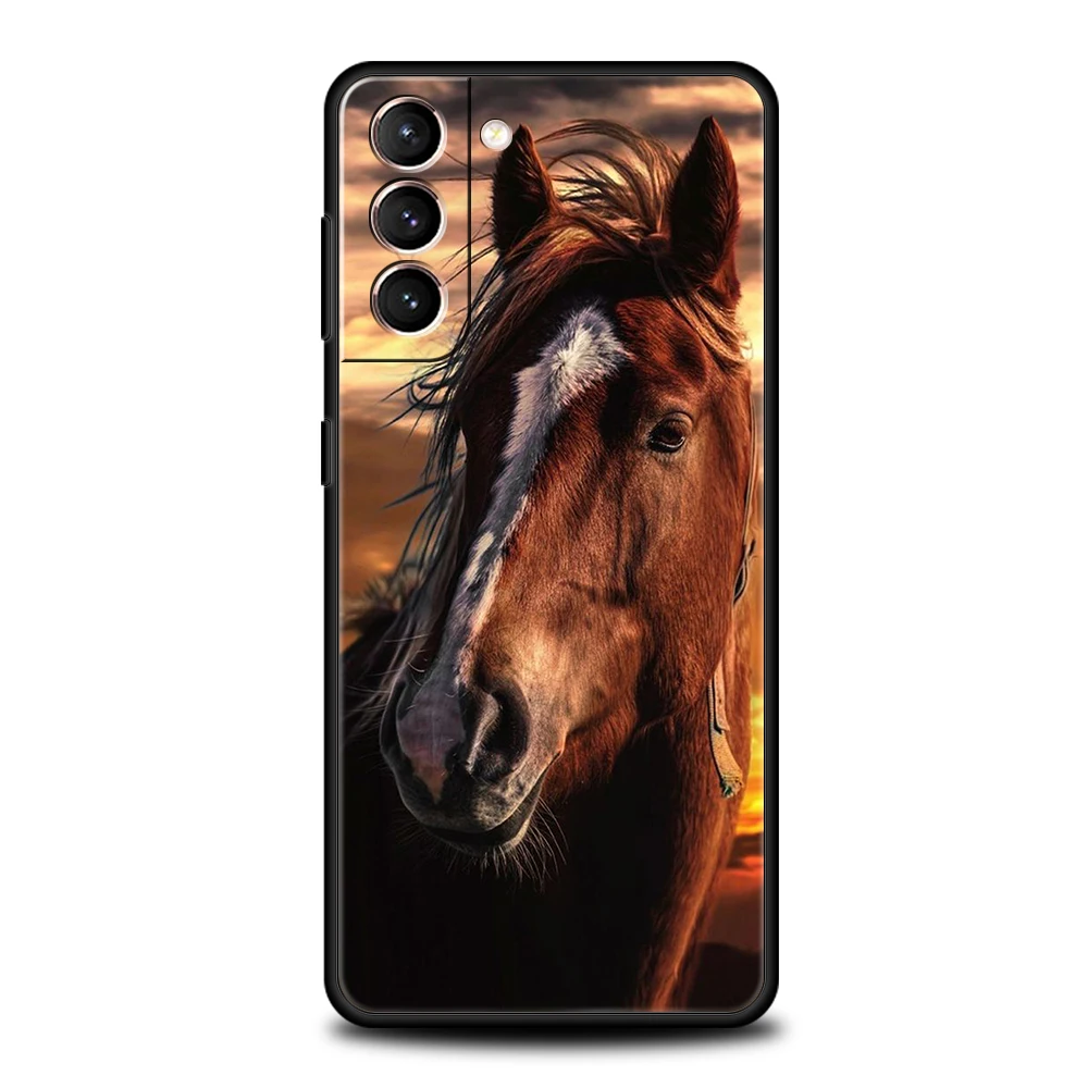 Horse Great Beauty Galloping Phone Case for Samsung Galaxy S24 S23 S22 S20 S21 FE Ultra S24 S23 S10 S10E S9 S8 Plus 5G Shell Bag