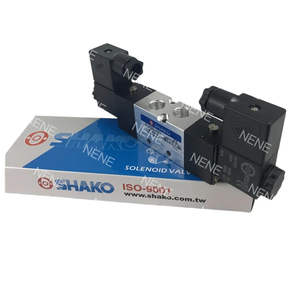 PU520-02D SHAKO Pneumatic Directional Valve Solenoid Valve PU520-02D-03D-04D AC220V DC24V