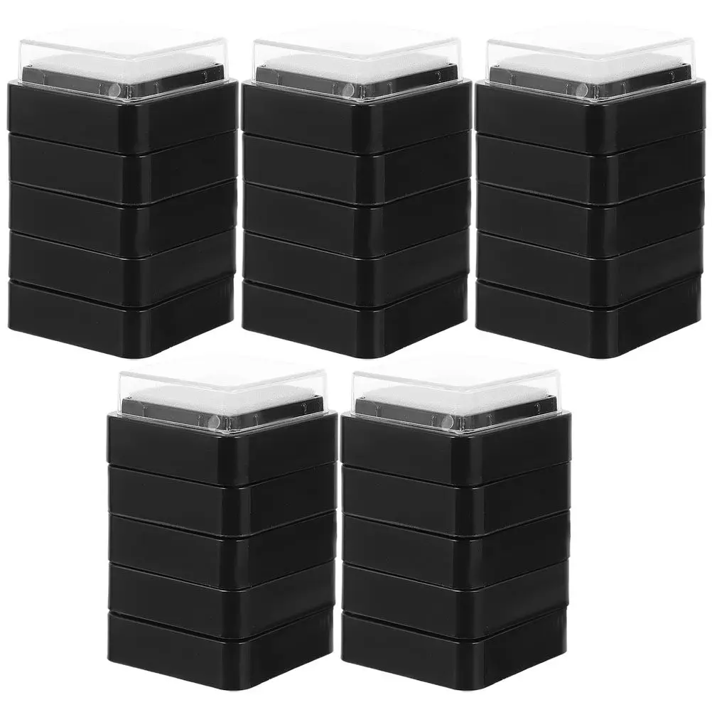 25個入り-無地インクパッド-diy指紋アート用-洗えるスタンプパッド-スポンジインクパッド-紙、カード、木材、布、ノート、日記用