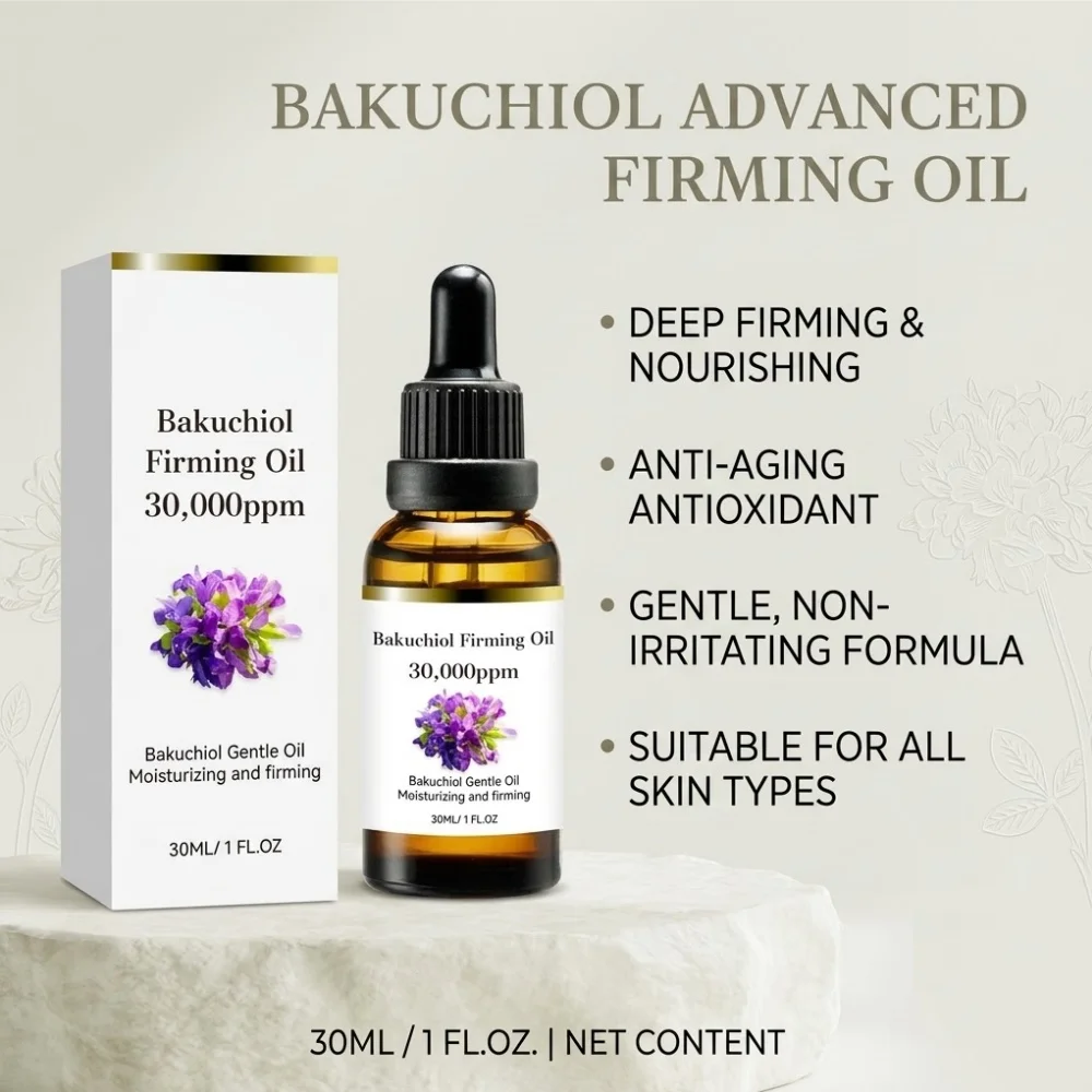 Natural Bakuchiol Facial Oil Deep Nourishing Elasticity Repair Skin Serum Hydrating Brightening Anti Wrinkle Skin Care 30ml
