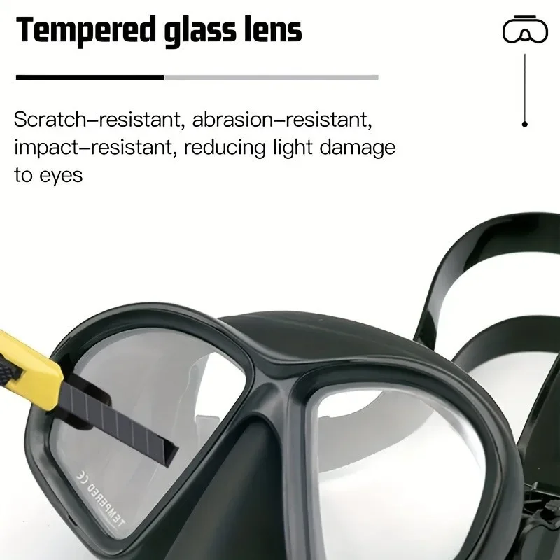 Wet Camera Mount Low Volume Diving Mask Tempered Glass Freedive Mask J-type Diving Mask Snorkel Set with Camera Mount 프리다이빙