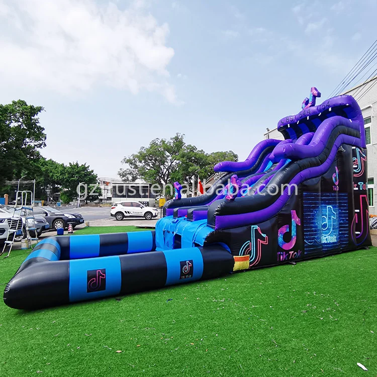 Commercial nice big rent commercial inflatable wet and dry inflatable water slide