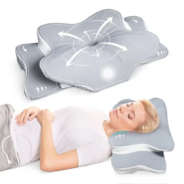 

Neck Protection Slow Rebound Memory Foam Butterfly Shaped Pillow for Side Back Stomach Sleeper Remedial Pillows Size In 60*40CM