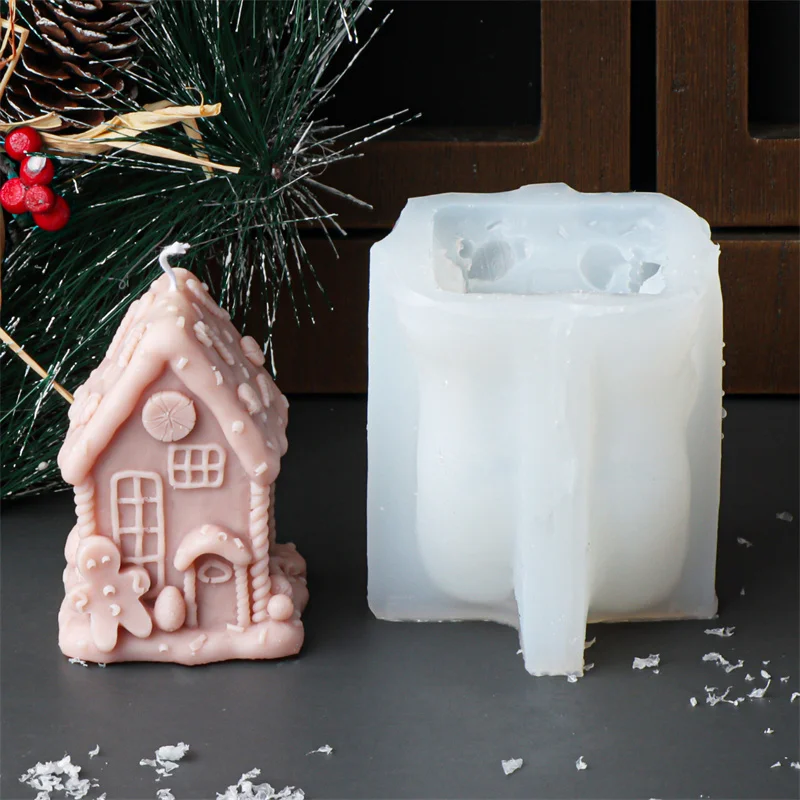 3D Christmas House Candle Silicone Mold DIY Creative Cabin Baker Igloo  Mold Christmas Crafts Home Christmas Decor Gift Tool
