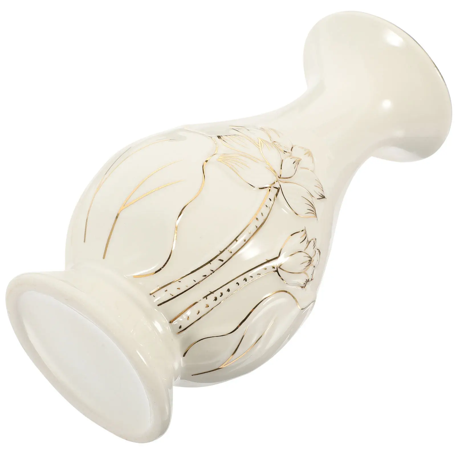 

Modern Ceramic Flower Vase Featuring Lotus Motif for Temple Decoration Home Decor Dried Flowers Display Small Decorative Vase