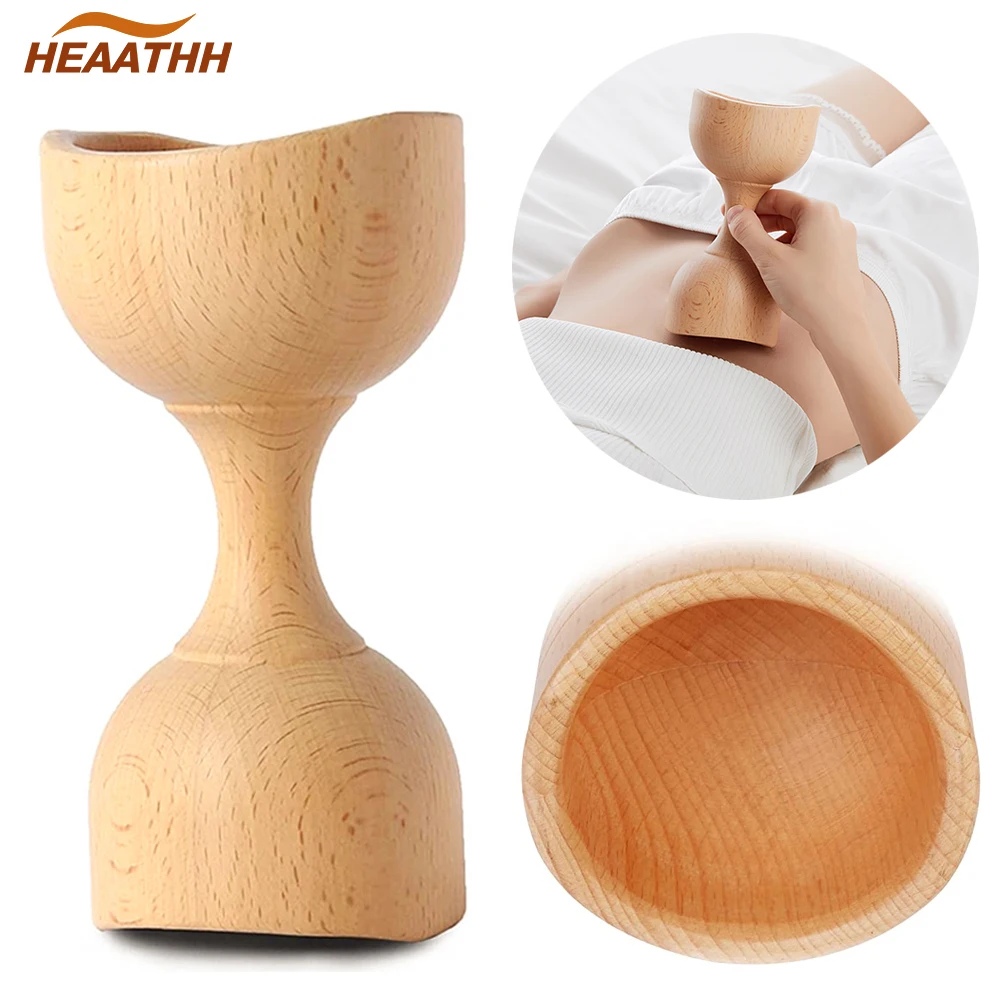 Wooden Massage Tool for Waist Thigh Body, Multi-Functional for Cellulite Reduction and Muscle Tension, Natural Massager