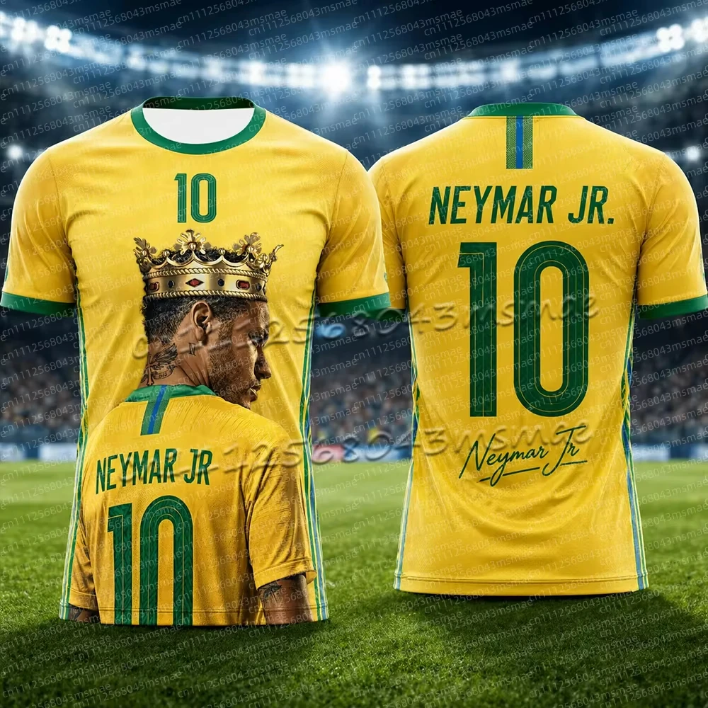 2026 Summer  Neymar Commemorative 3D Printed Football Jersey Breathable Summer Fan Shirt for  Exercise Soccer/Daily Activities