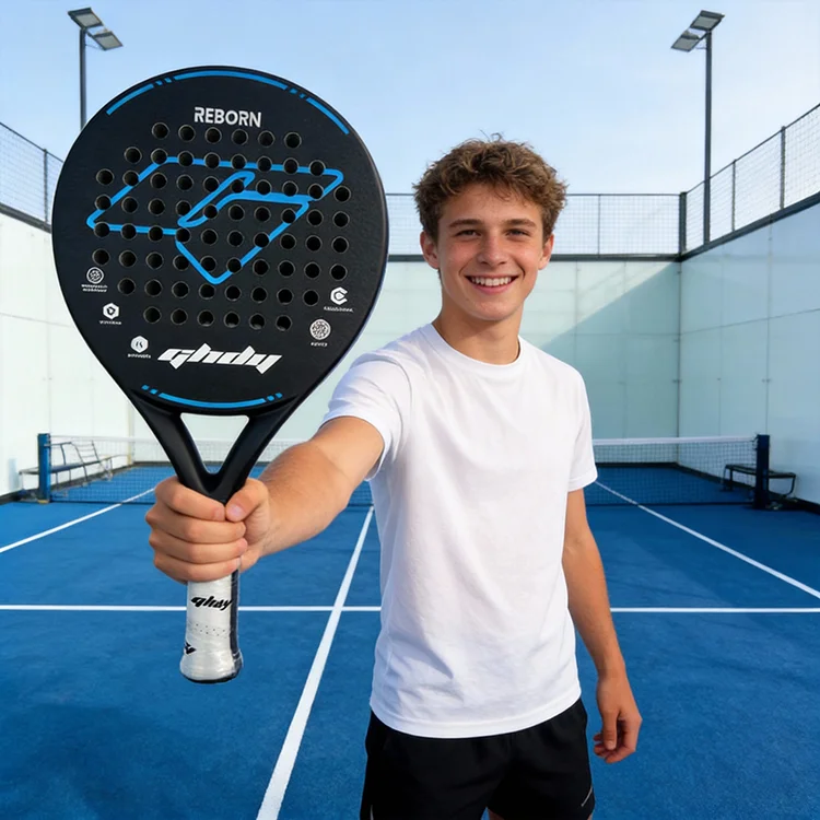 

Carbon fiber material 12K padel racket for advanced players, premium delicate surface touch balanced court hitting performance w