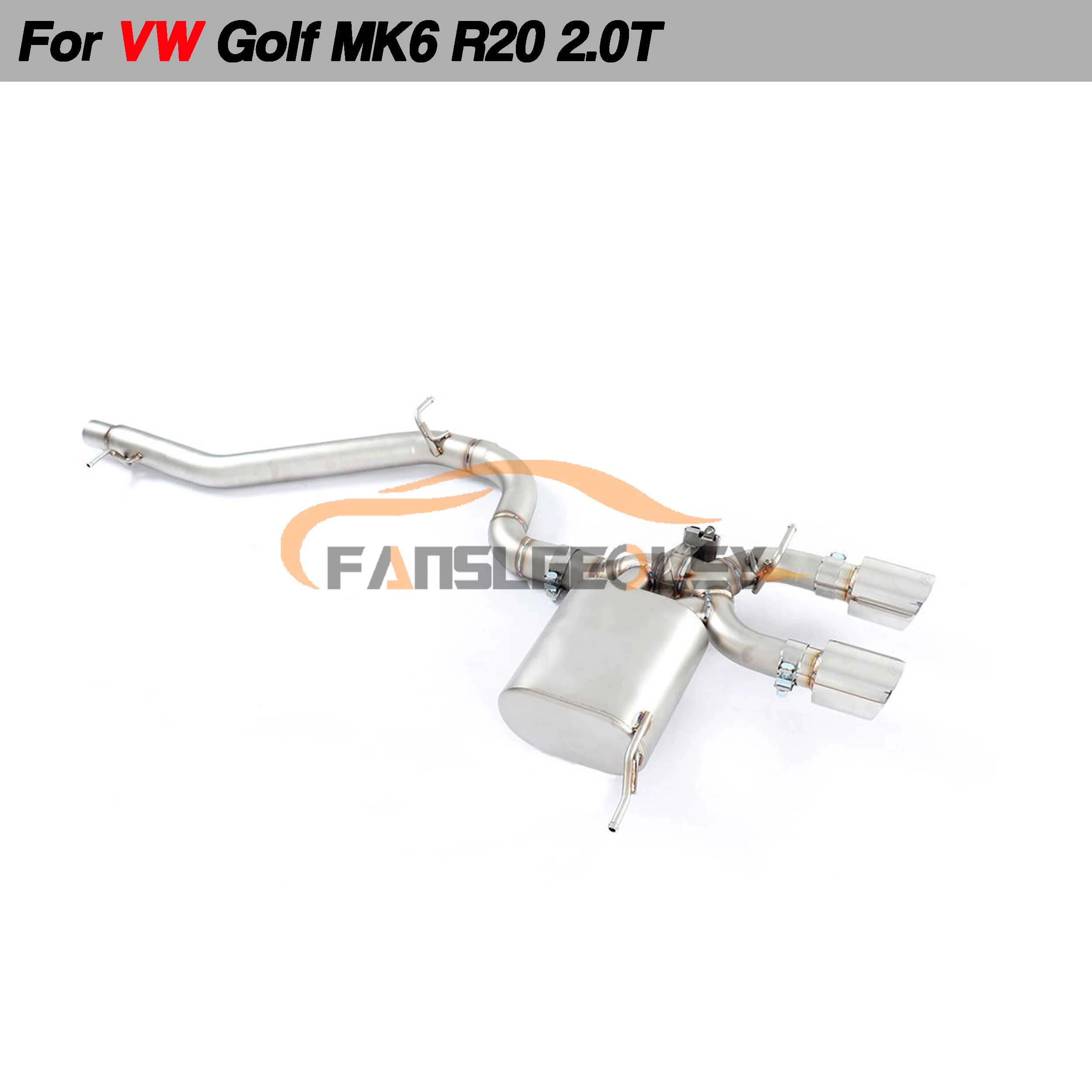 For VW Golf MK6 R20 2.0T Stainless Steel Catback Performance Exhaust System Valve With Muffler Pipes Tuning exhaust assembly