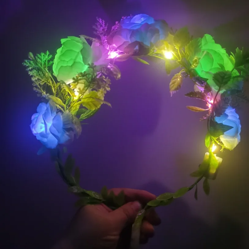 Boho Beach Holiday Wreath Headband Artificial Flower Crown Garland Wedding Headpiece