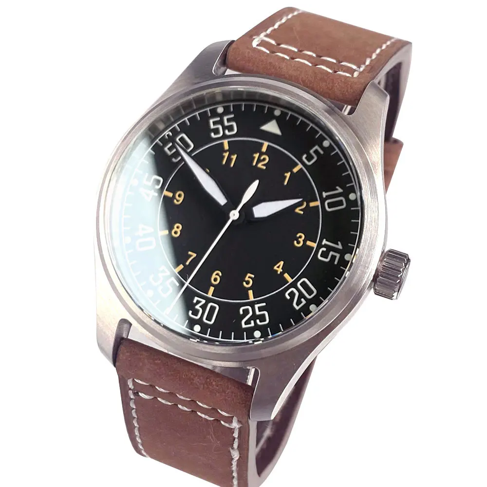 Automatische Pilotenuhr für Herren, 39 mm, Miyota8215, 20 bar, wasserdicht, mechanisch, Retro-Fliegeruhren, Saphirglas, 316L-Stahl – Detail 16