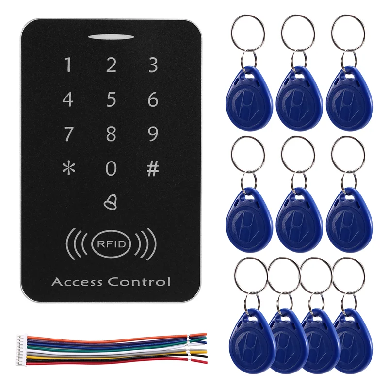 [LXYA68Z!] Anti-Copy Encrypted Standalone Access Controller 125Khz ID Access Control Keypad  Digit Panel Card Reader For Door Lo