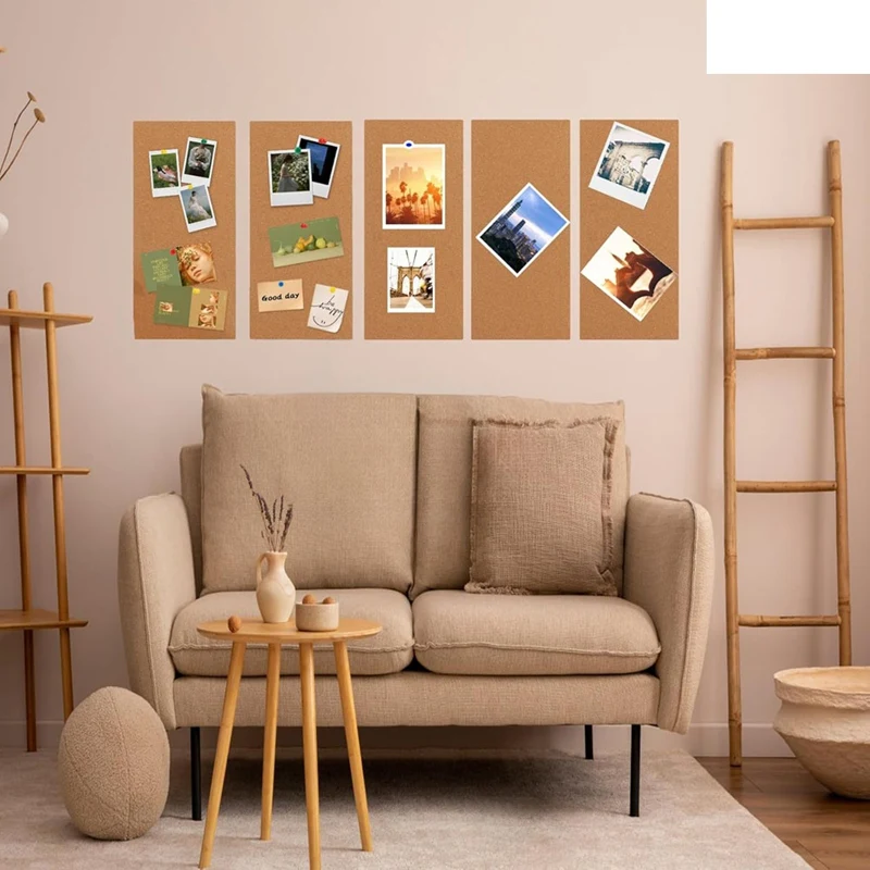 Cork Board Bulletin Board, Small Rectangular Pin Board for Wall, Self-Adhesive Cork Board for Office, School and Home-ABWO