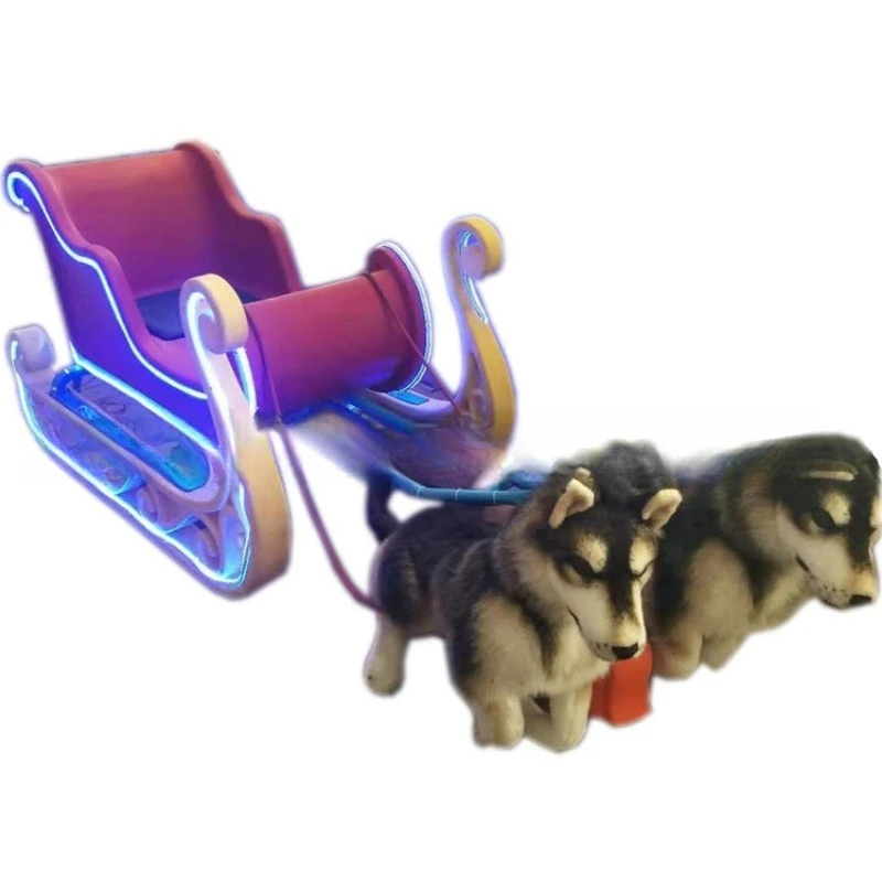 Land dog pull cart, luxury princess model, electric, plush dog, ice and snow amusement equipment
