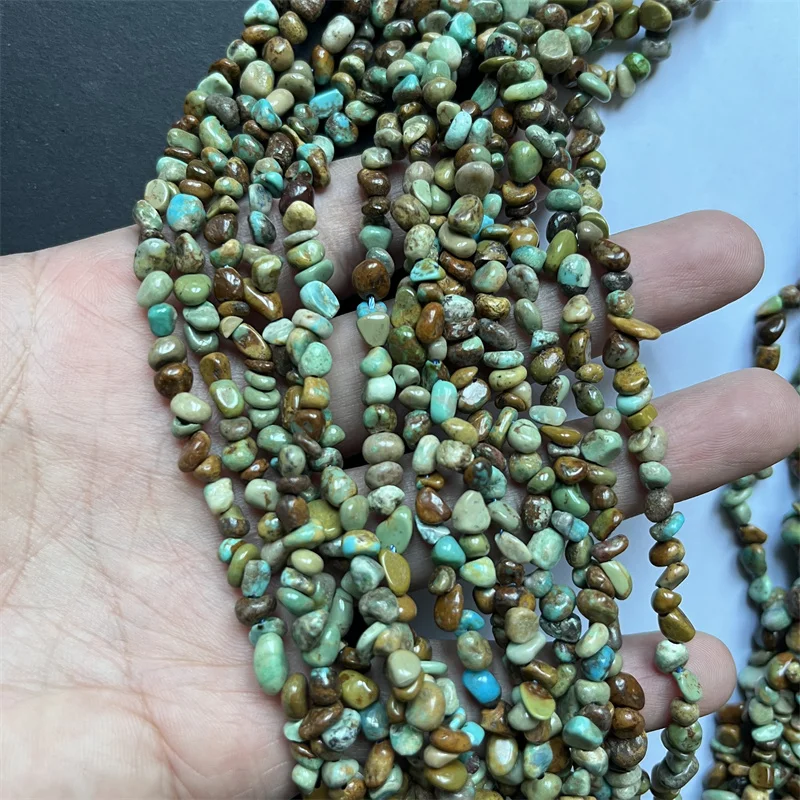 4-6mm Potato Hubei Turquoise Chip Original Raw Healing Power Natural Stone Beads For Jewelry Bracelet Necklace Making DIY Design