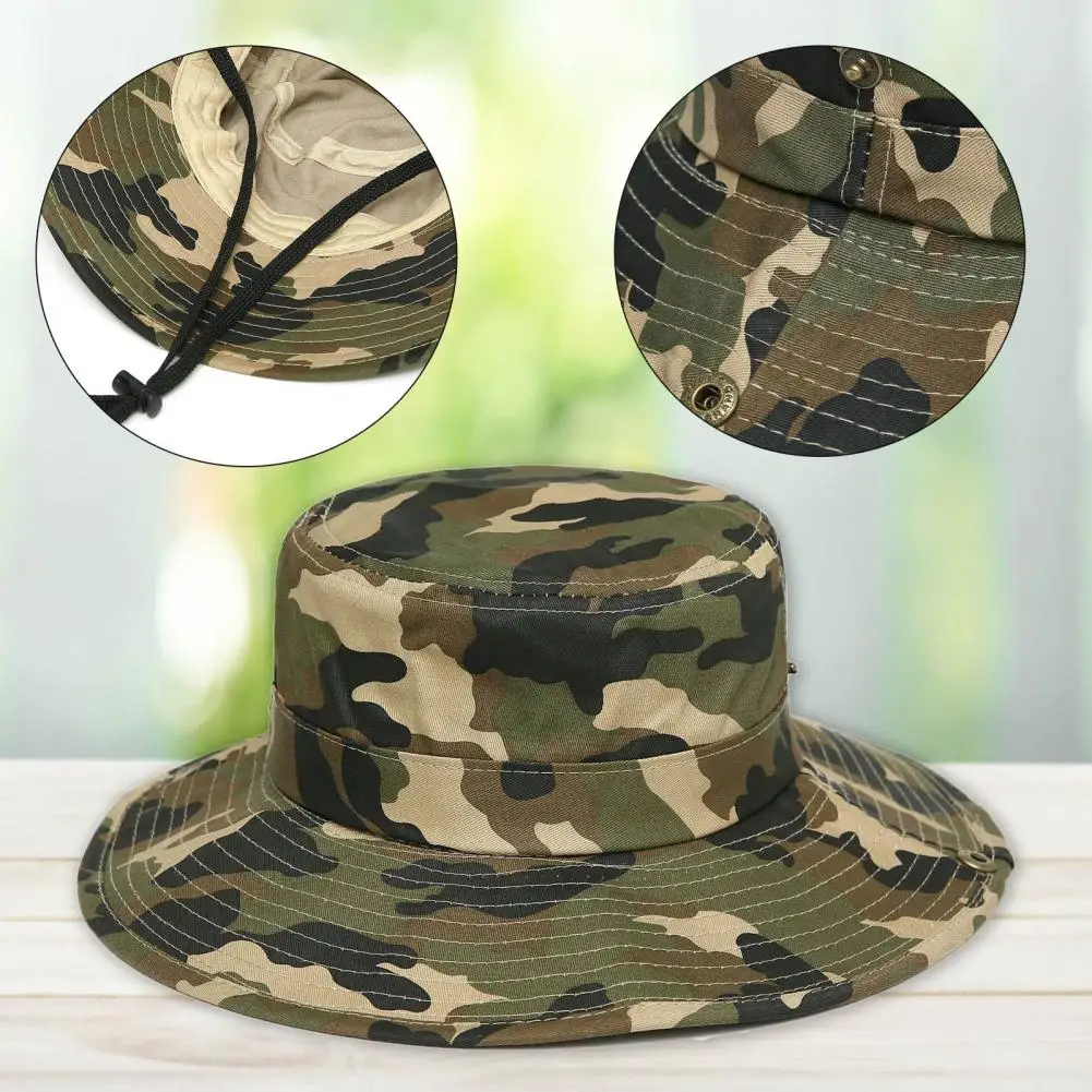 Cool  Stylish Sun Protection Sweat Absorbing Boonie Hat Male Bucket Cap Printed   for Riding